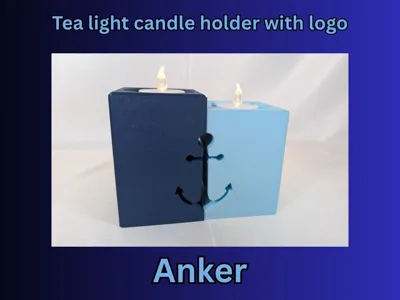 Tealight holder with island logo anchor
