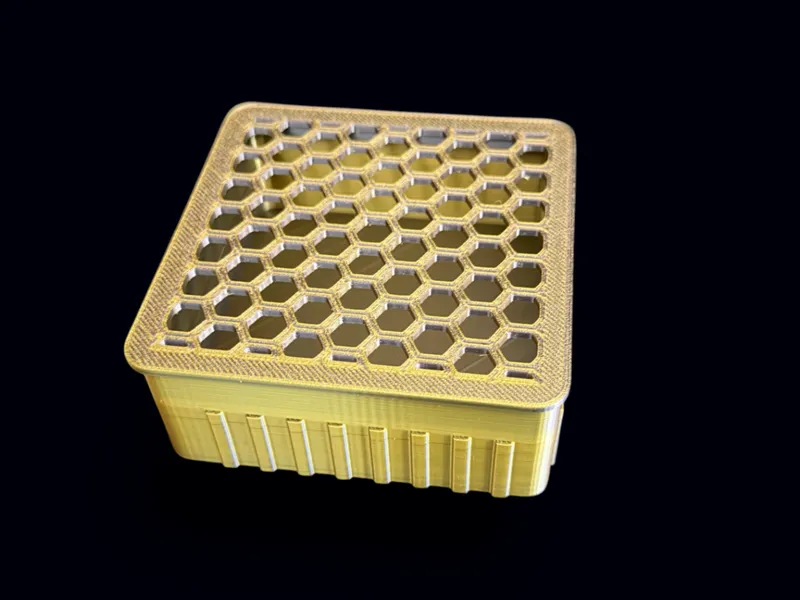 Honeycomb Kikkou Pattern Lift-Off Lid Trinket Box