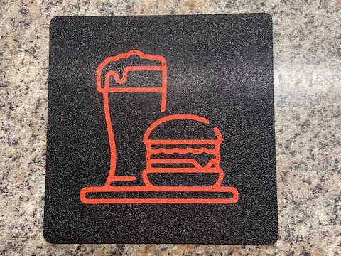 Burger and a beer coaster