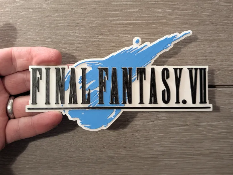 Final Fantasy 7 VII logo sign plaque 2-sizes - Free 3D Print Model ...