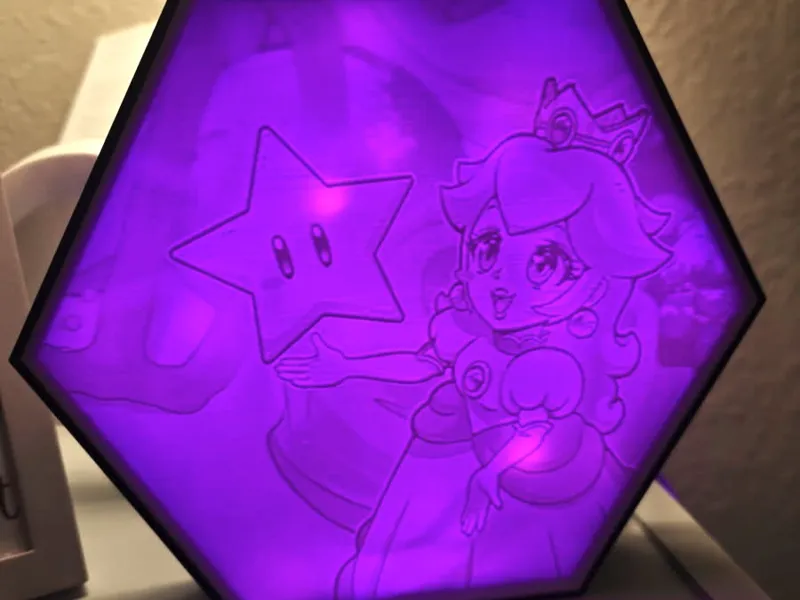 Hexagon Princess Peach Lithophane
