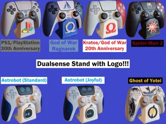 Dualsense Stand w Logo! PS1, Astro, GoW, SM2, GoY