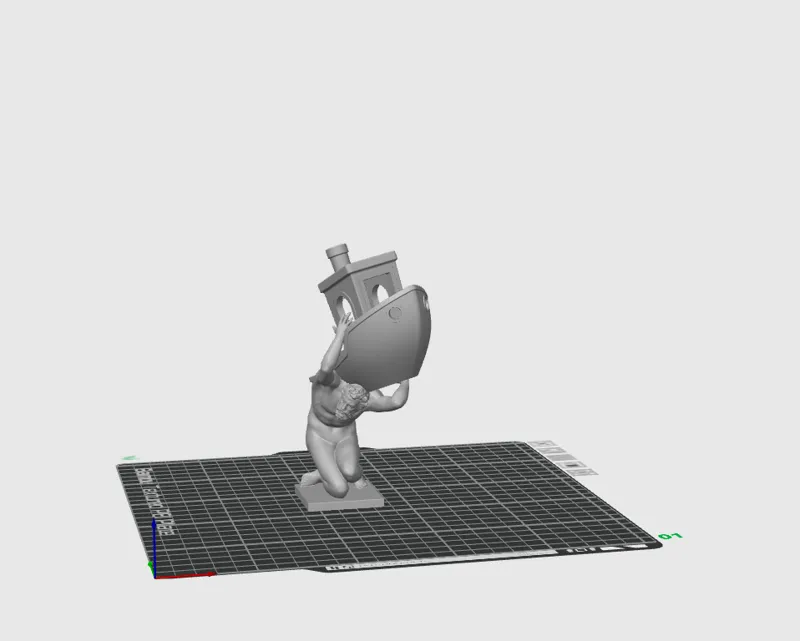 Atlas holding Benchy