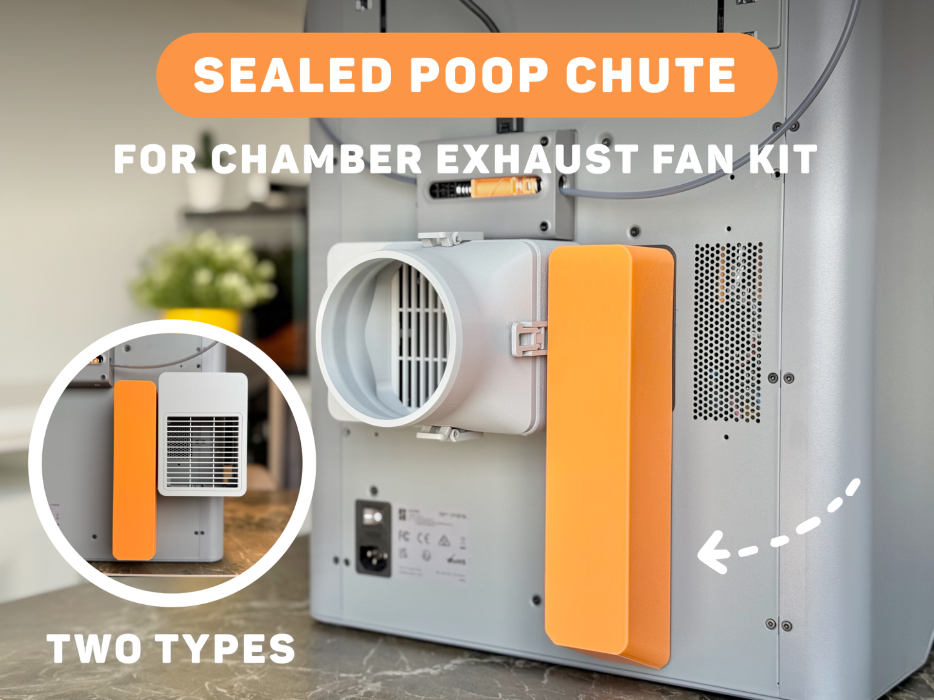 Sealed Poop Chute for Chamber Exhaust Kit