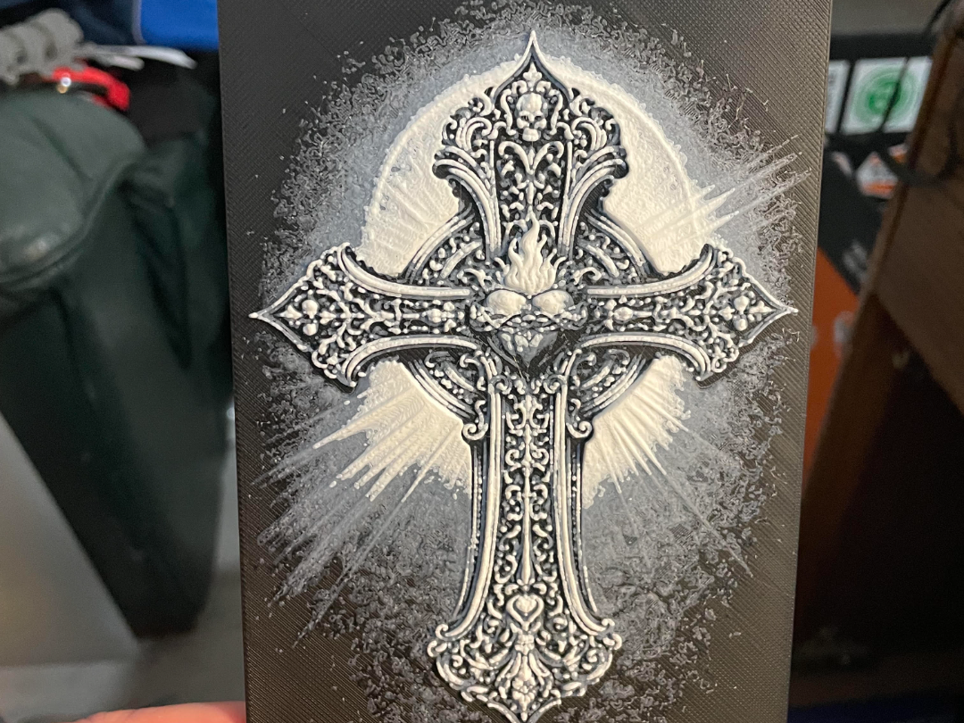Cross with Skulls Hueforge