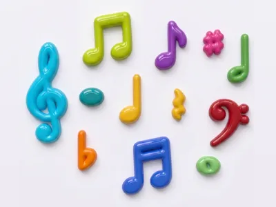 Bubble Music Symbols Wall Art