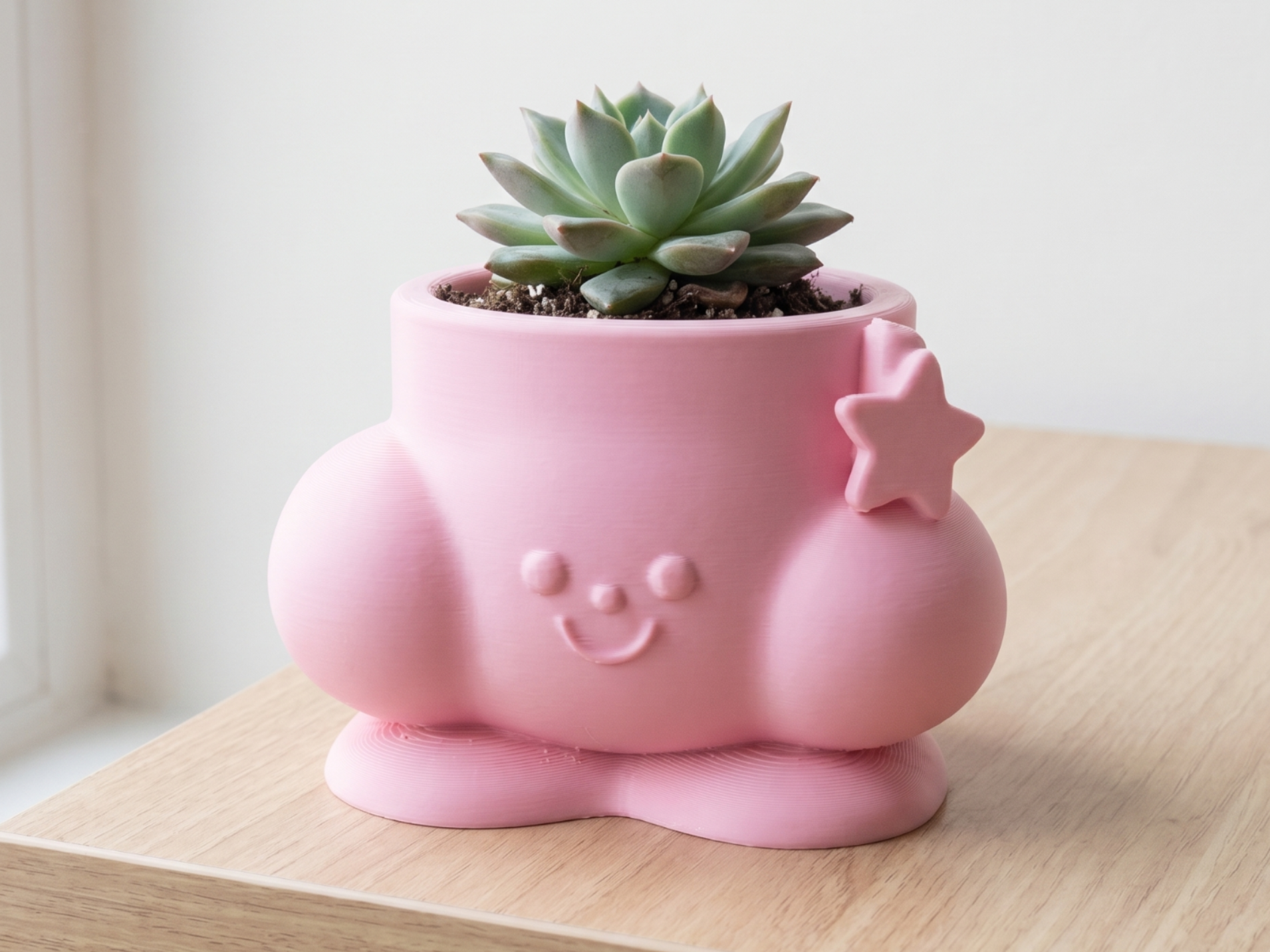 星星笑脸卡通多肉花盆