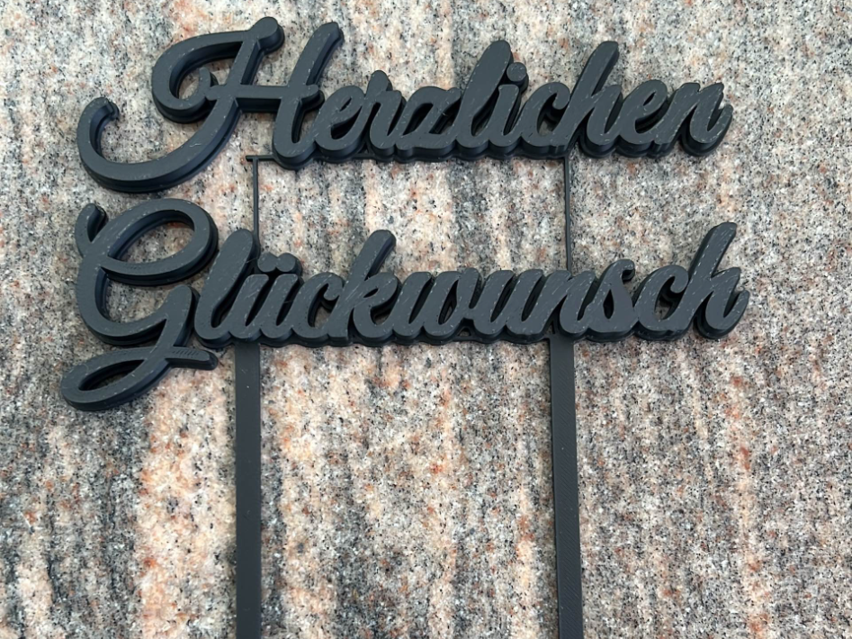 Cake Topper Tortenstecker Herzlichen Glückwunsch