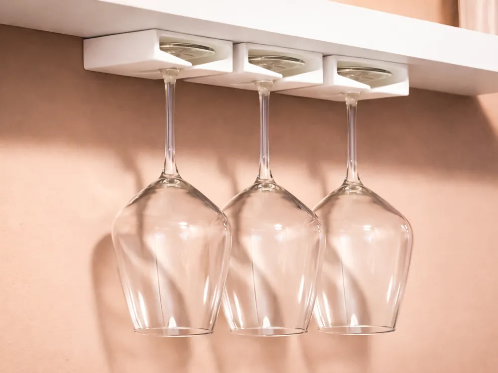 Wine Glass Holder - 3 Under Cabinet Designs - Free 3D Print Model -  MakerWorld