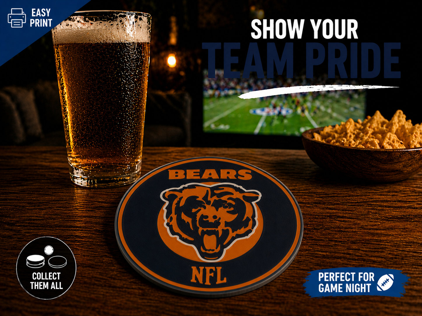Chicago Bears coaster nfl