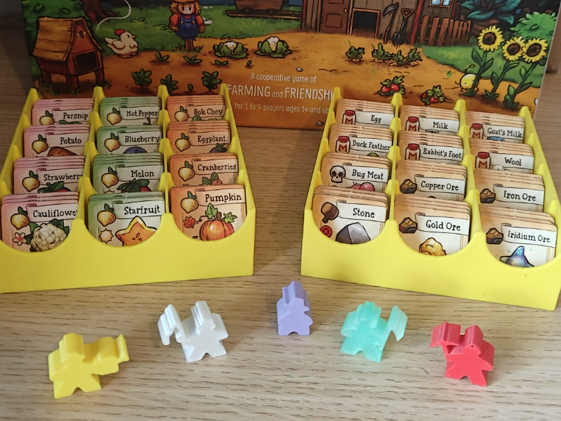 Stardew Valley board game insert + meeples