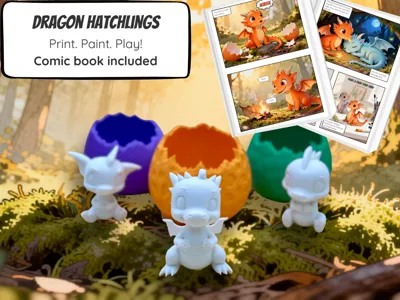 Dragon Hatchlings! Print & Paint with Comic Book