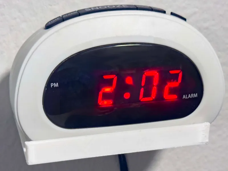 Alarm clock wall mount shelf