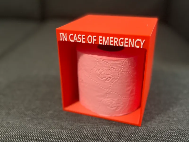 In case of emergency box for toilet paper