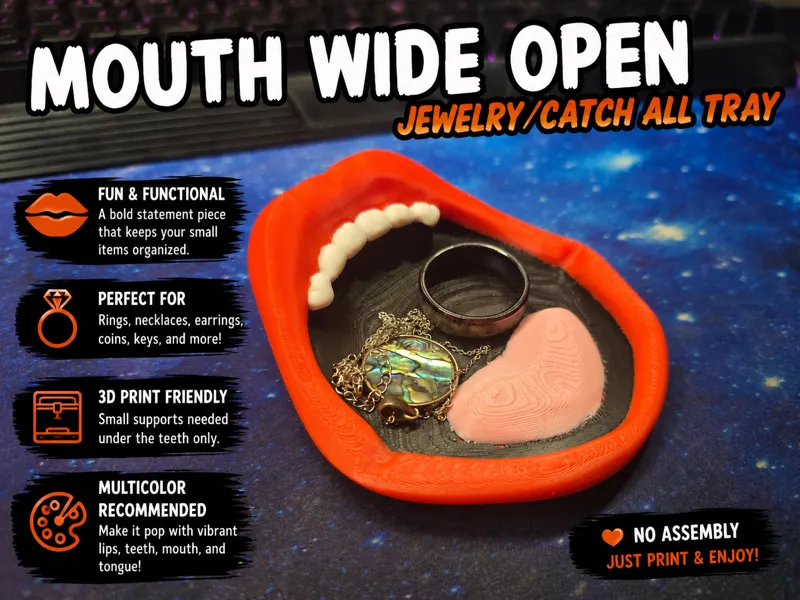 Mouth Wide Open Jewelry/Catch All Tray