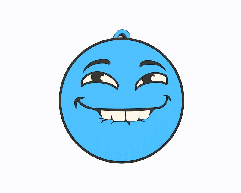 Blue Eemoji - Mhmm Keychain, Earring, Bagcharm