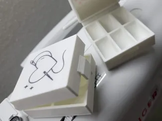Print-in-place box for 6 sewing machine bobbins