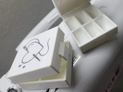 Print-in-place box for 6 sewing machine bobbins