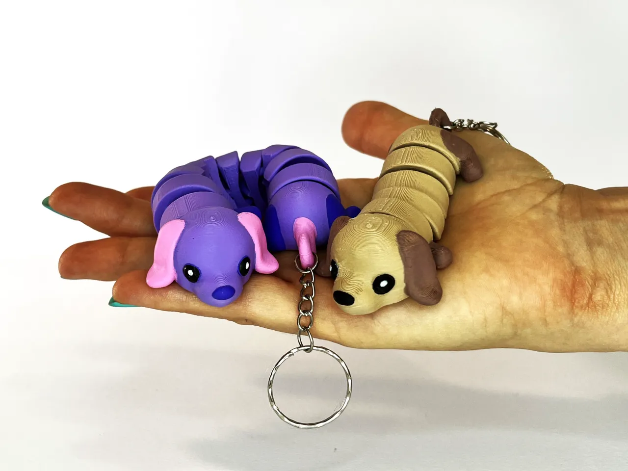 Cute Flexi Pets Long Puppy Dog (Keychain & Magnet) view 4