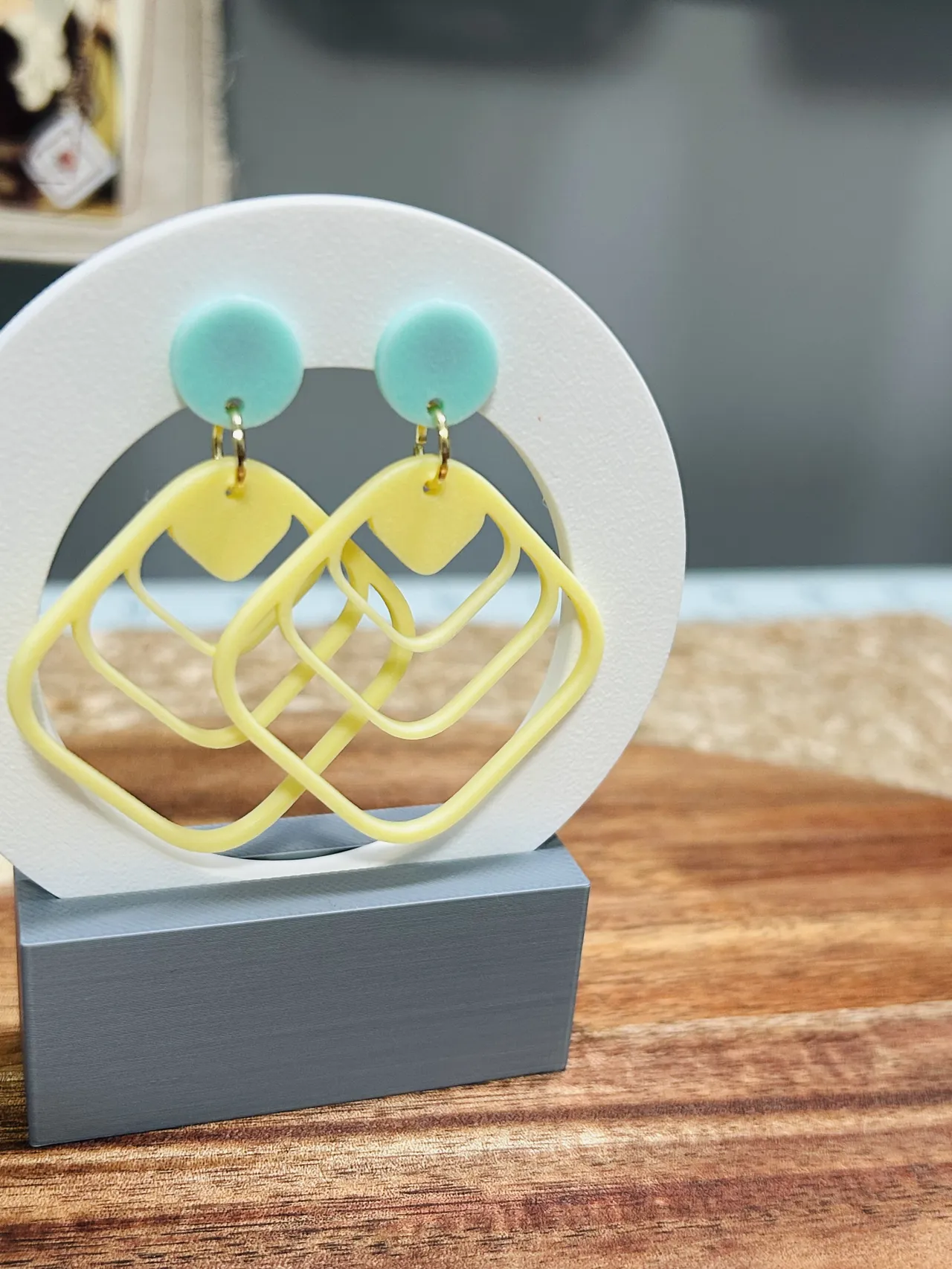 Retro Geometric Abstract Earrings view 4