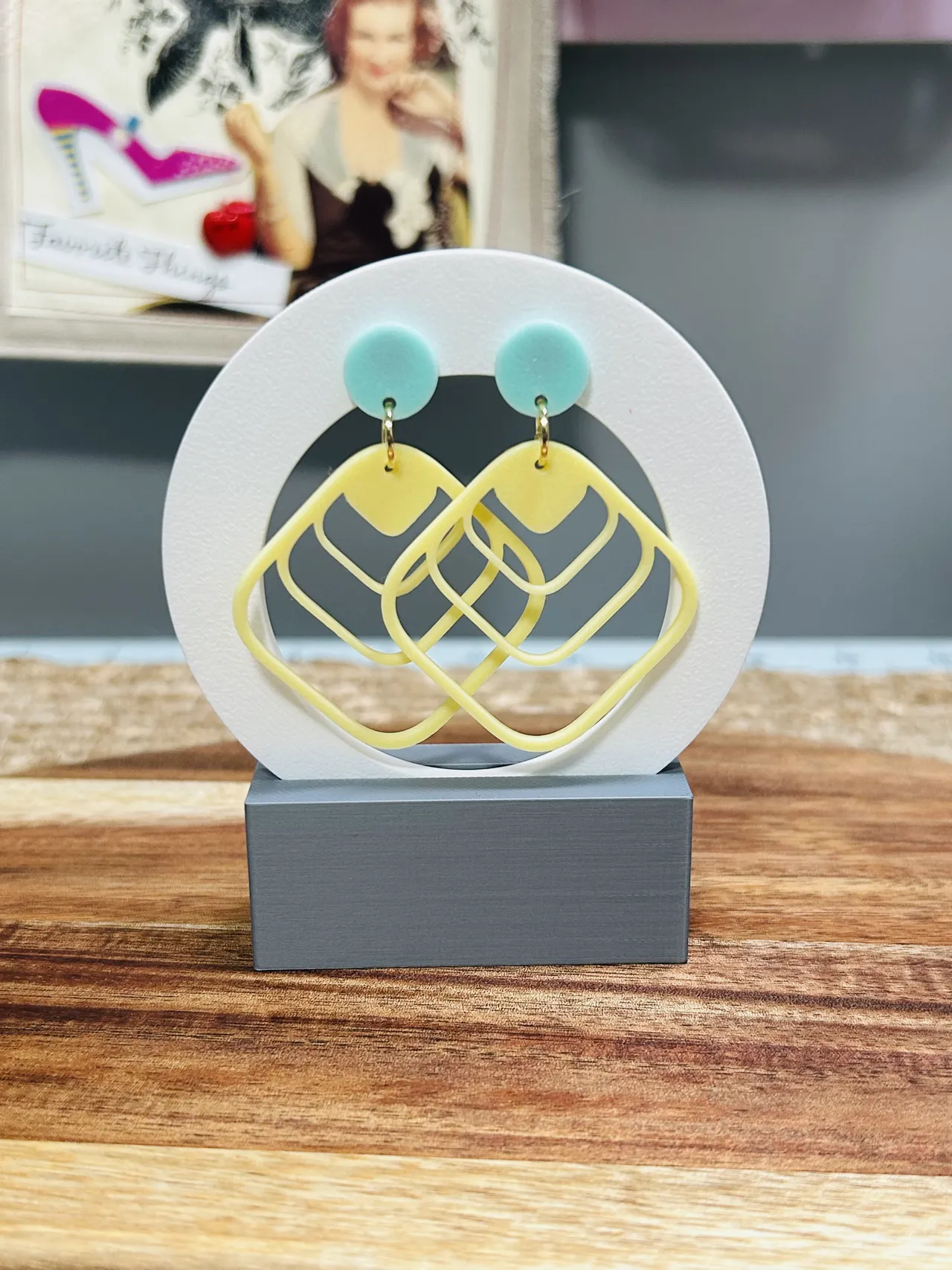 Retro Geometric Abstract Earrings view 2