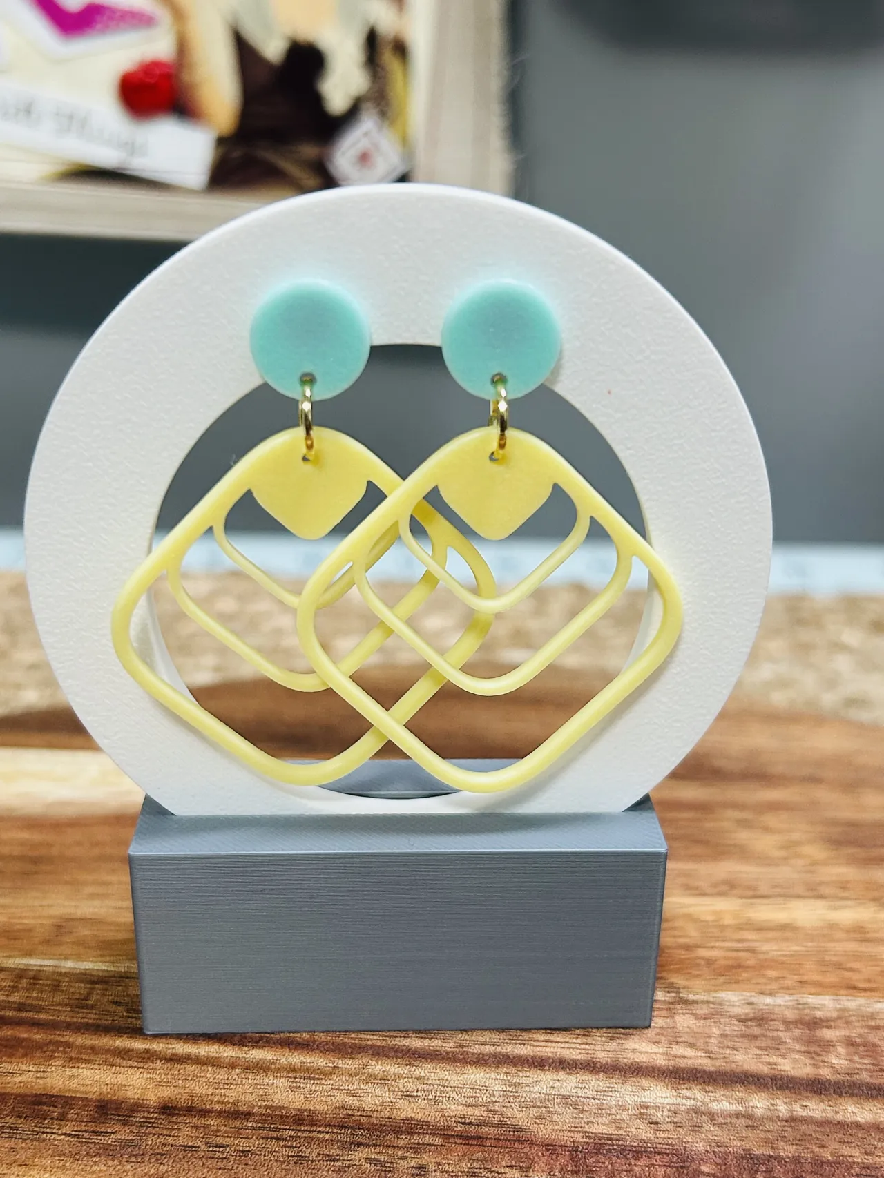 Retro Geometric Abstract Earrings view 3