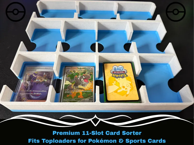 Premium 11-Slot Card Sorter Tray - Fits Toploaders