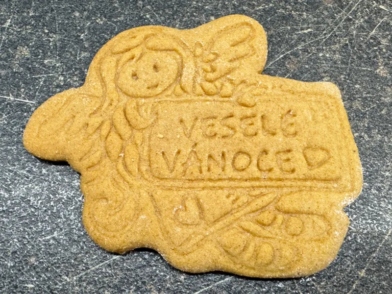 Cookie cutter - Veselé vánoce anděl raznice Czech