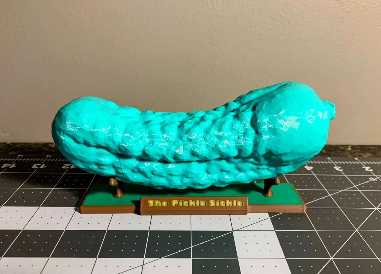 The Pickle Sickle - collapsable sword in a pickle view 2