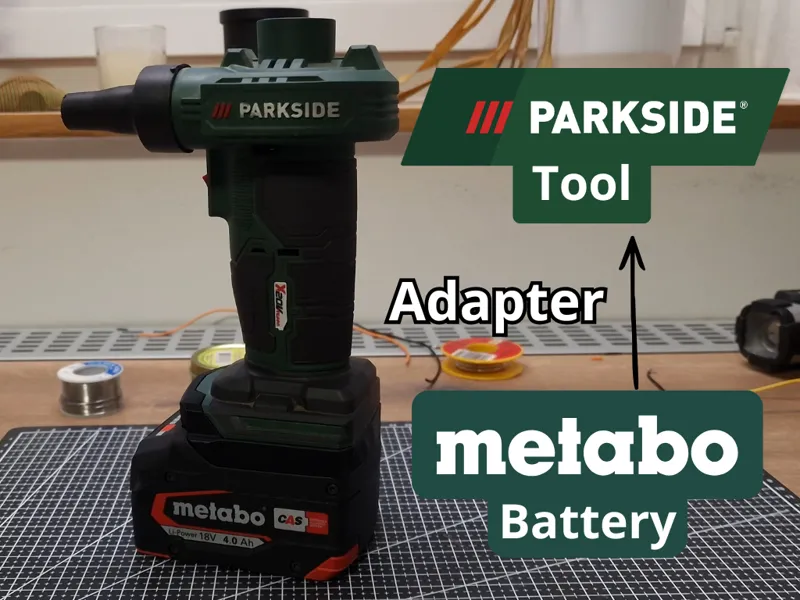 Parkside battery to Metabo tool adapter - compact