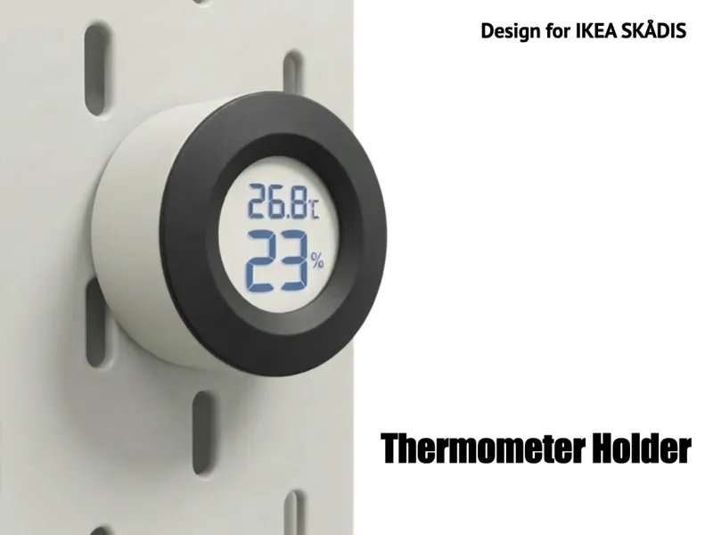 IKEA Pegboard Thermometer Holder Magnetic XF001