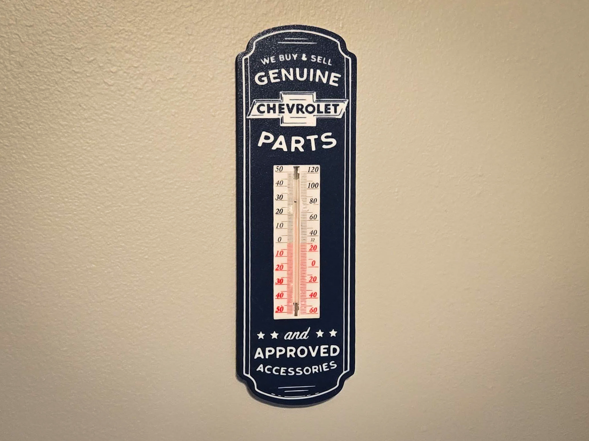 CHEVROLET GENUINE PARTS ~ Vintage Wall Thermometer
