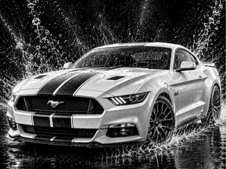 Car Ford Mustang / Wall Deco / EASY PRINT
