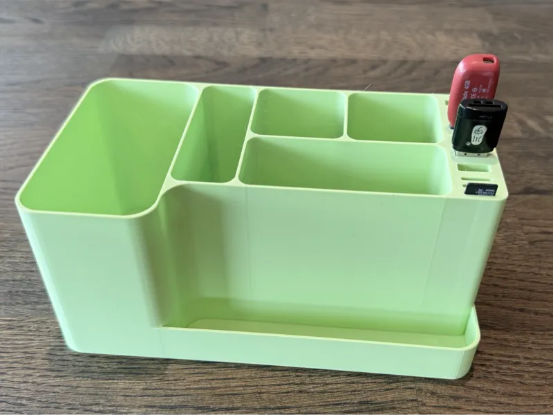 Desk organizer with USB and Micro SD slots