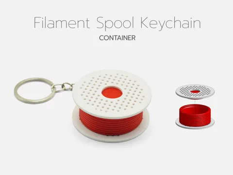 Llavero: Filament Spool Container Keychain — referencia de MakerWorld