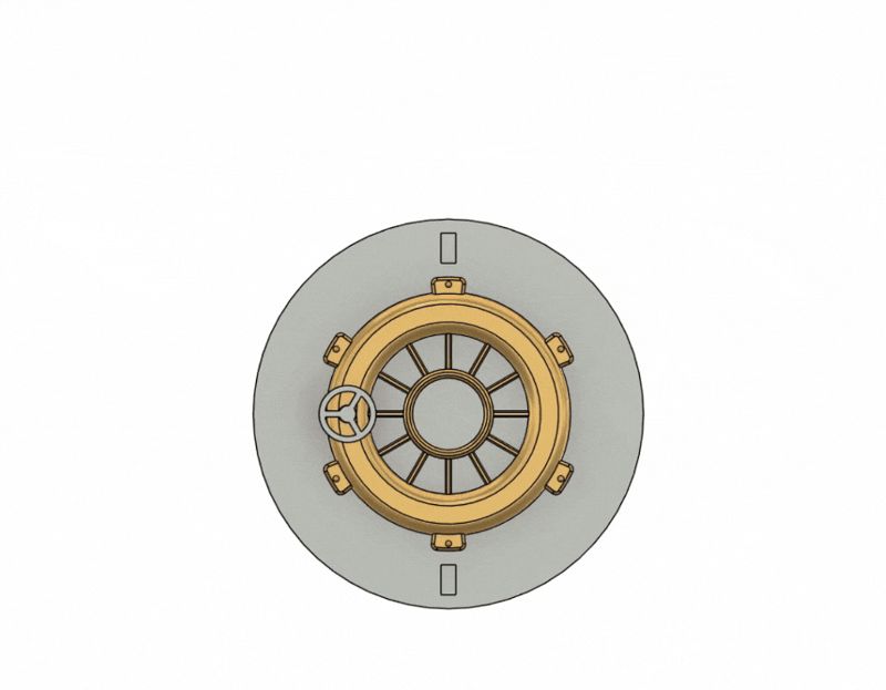 Vintage Style Vault with Working Mechanism