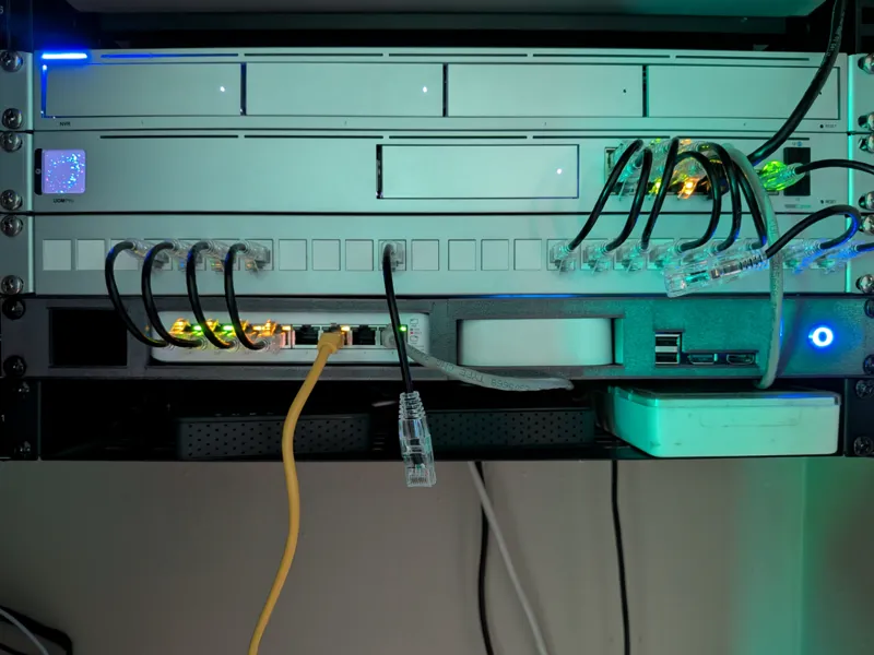 1U Rack for Ubiquiti, Hue, and LattePanda (Left)