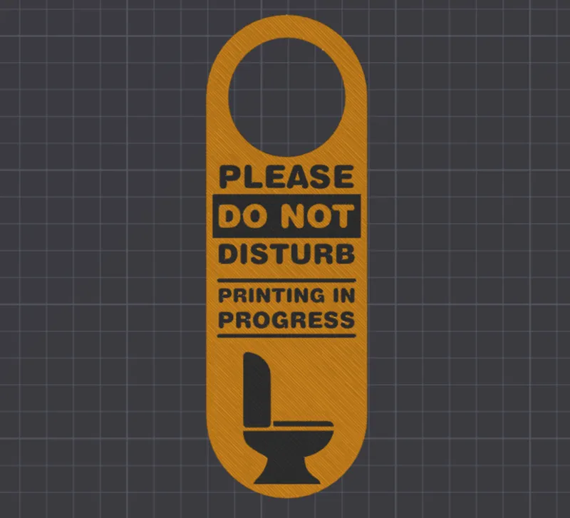 Toilet Door Knob Sign - "Printing in progress"