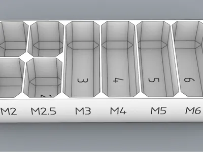Side-Engraved Screw Box V2 M2-M6 STEP