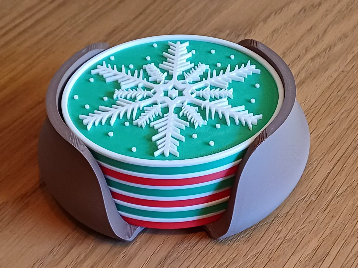 Christmas Coasters by N-GON MakerWorld: Download Free 3D Models - 3D model önizlemesi