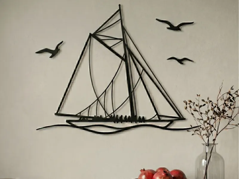 Wallart - Minimalist sailboat