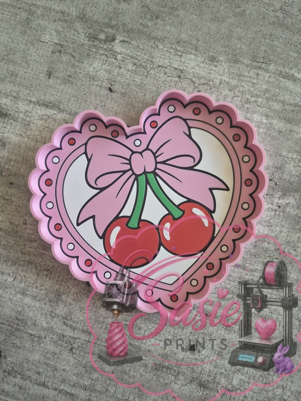 Cherries Trinket Tray Dish - Free 3D Print Model - MakerWorld
