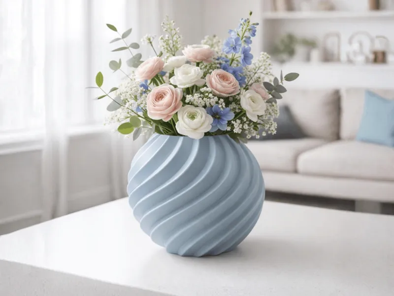 Scalable Flower Vase with Wavy Profile