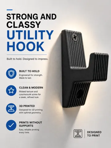 Modelo para impresión 3D: Strong and Classy UTILITY HOOK — vista de referencia 2