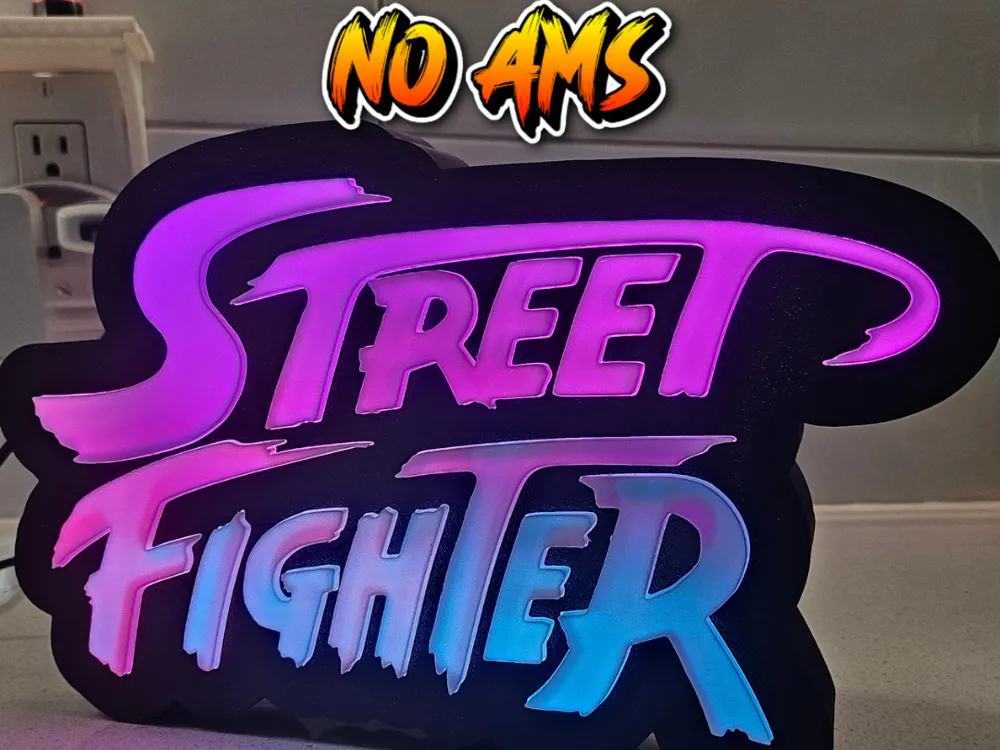 Accesorio para impresora 3D: NO AMS Street Fighter 3D Led Lightbox. Referencia del modelo original.