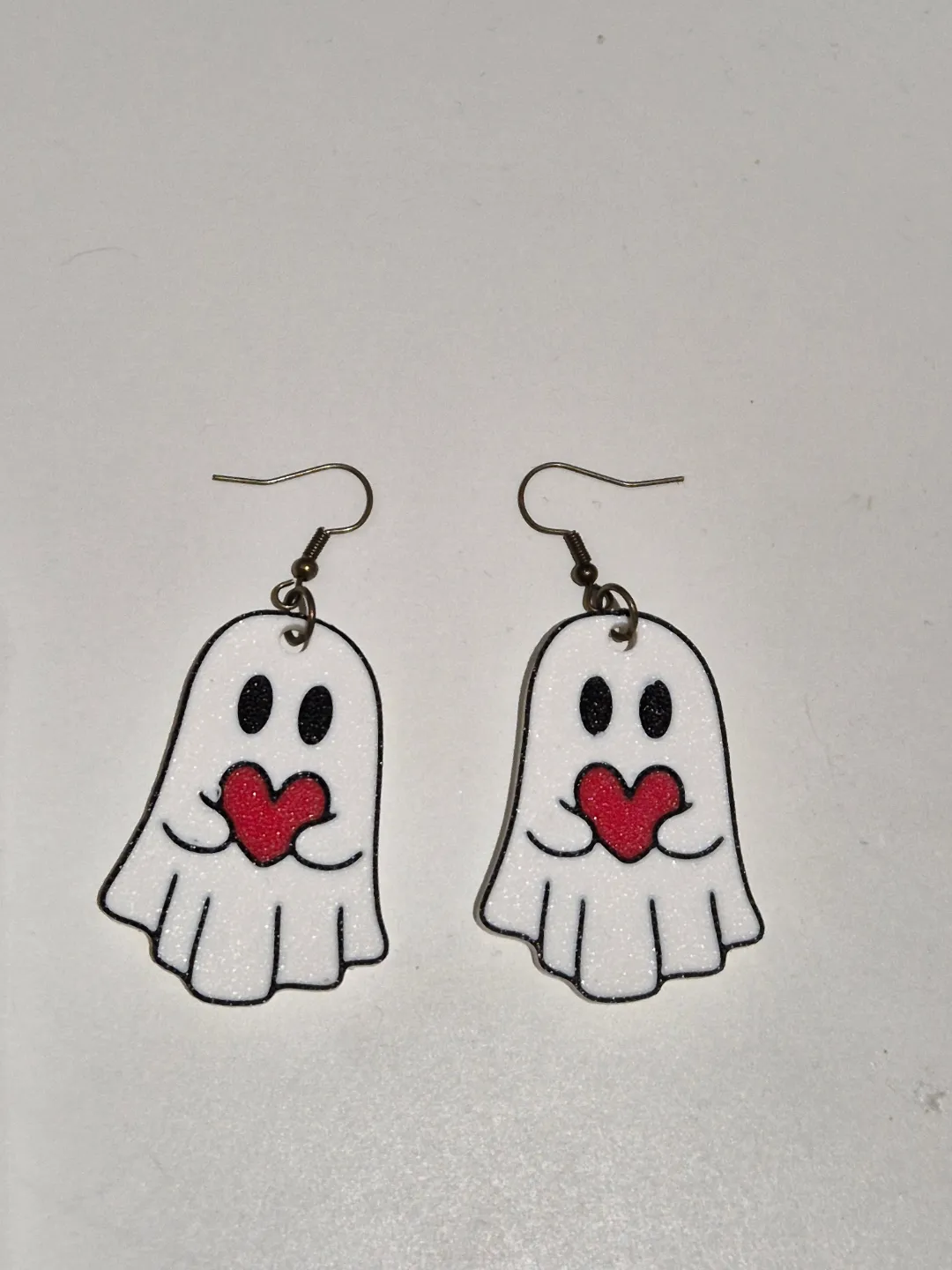 Multicolor Ghost Love Halloween Earrings view 2