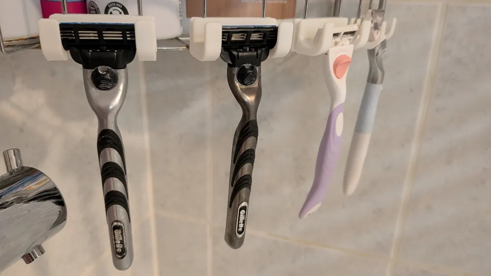 One Razor On Shelf Razor Holder for Shower Caddy, Corner Shelf - Free 3D Print Model ...