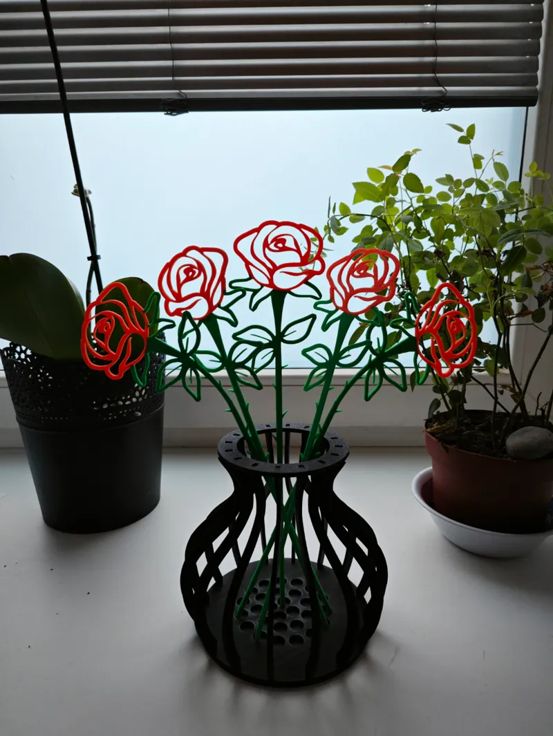 Rose flower with vase