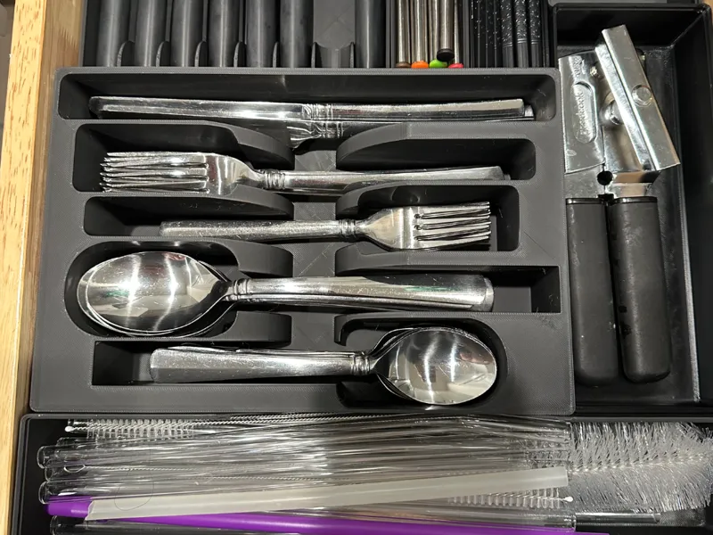 Gridfinity 4×6 Kitchen Drawer Silverware Holder