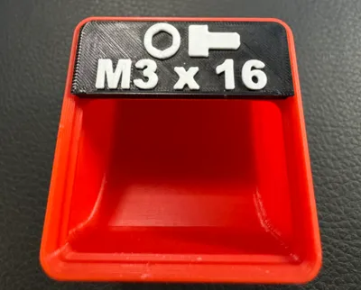 Gridfinity push in label for bins with label tabs